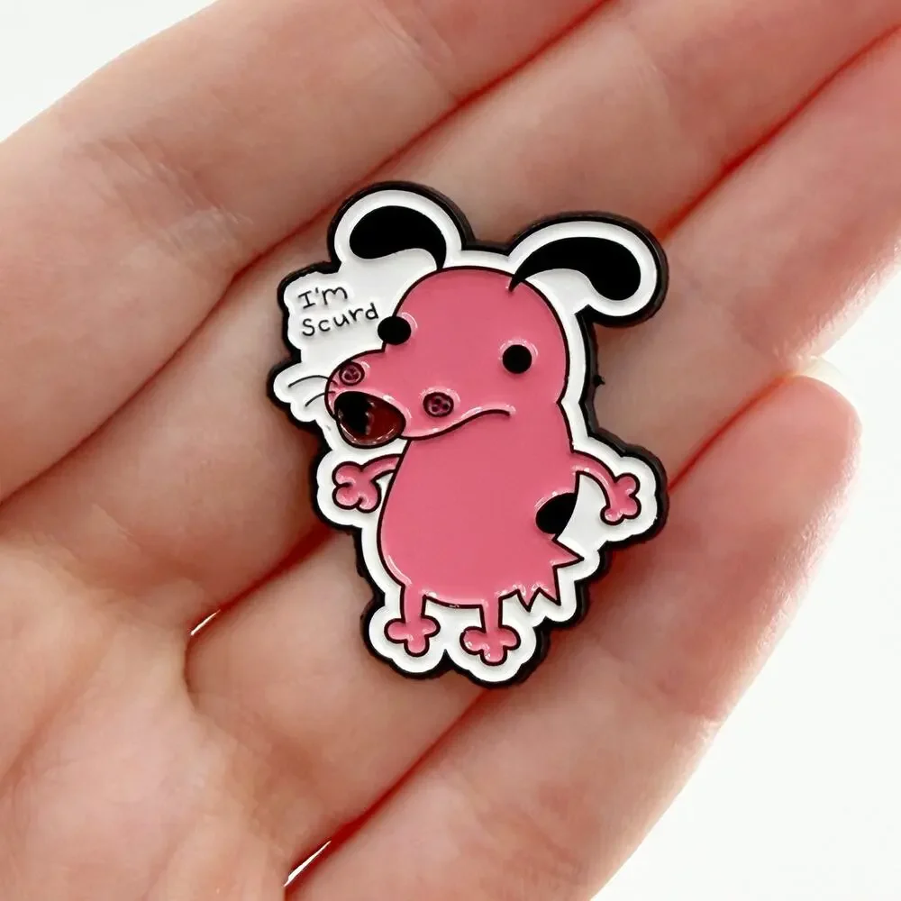 I'm Scurd Courage The Cowardly Dog Enamel Pin